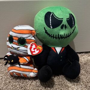 Ty Halloween Plush Set - Green, Orange, and Black